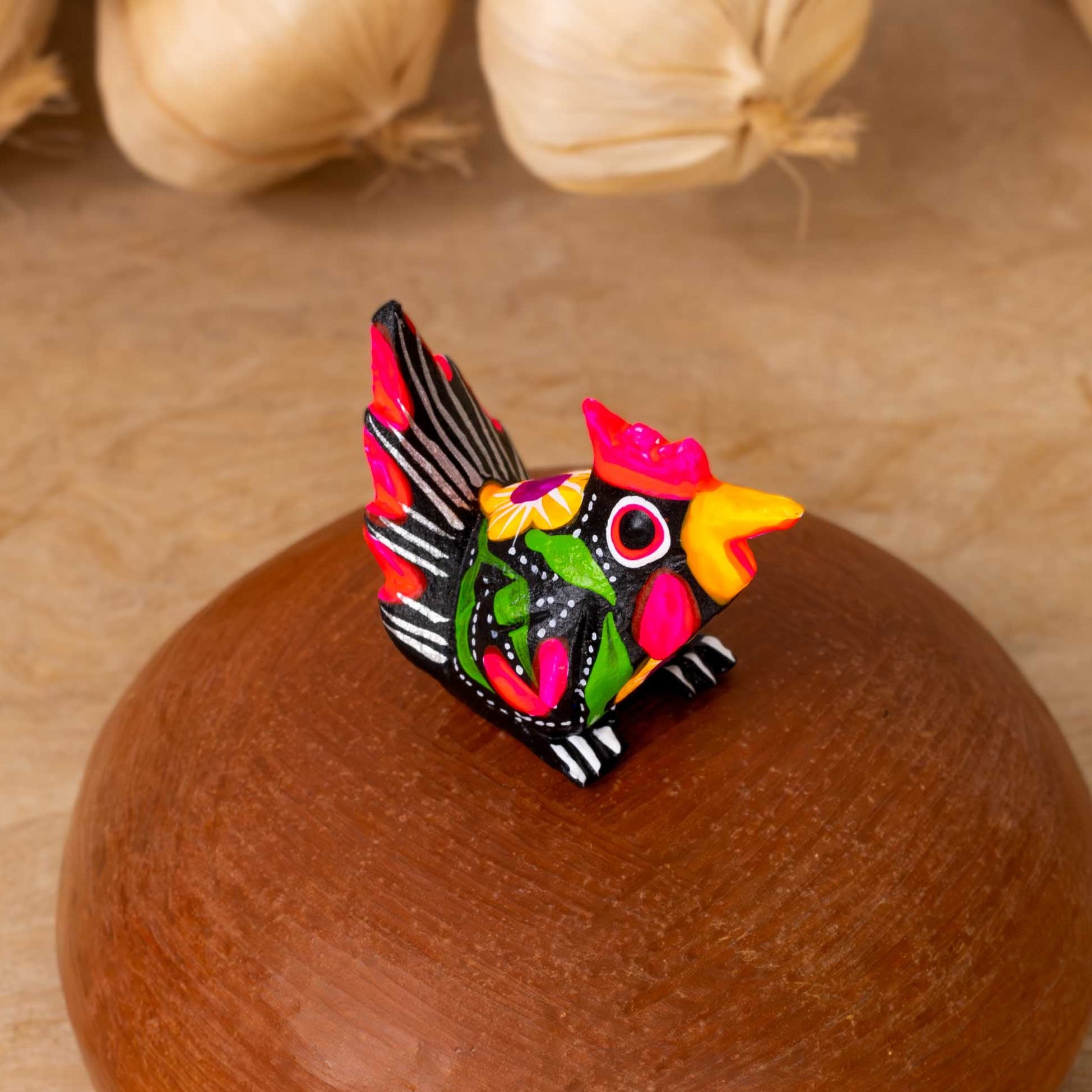 Hand Painted Chicken Wooden Figurine