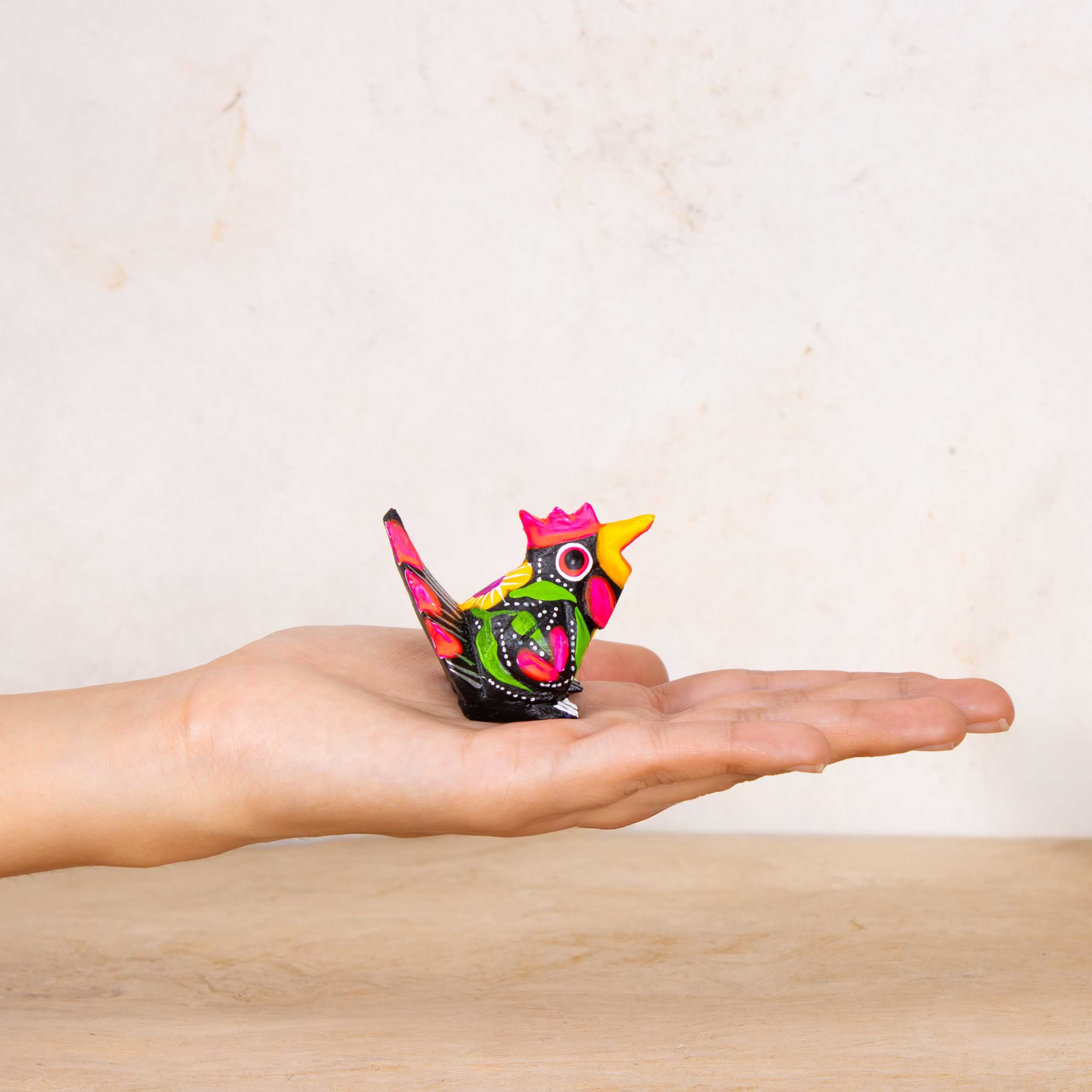 Hand Painted Chicken Wooden Figurine