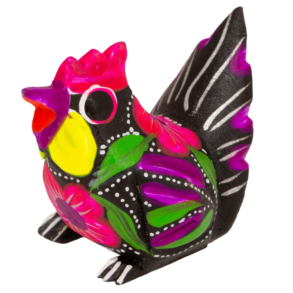Hand Painted Chicken Wooden Figurine