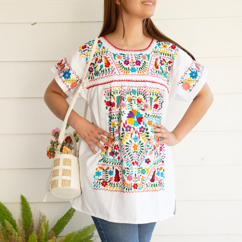Chilac Embroidered Mexican Blouse