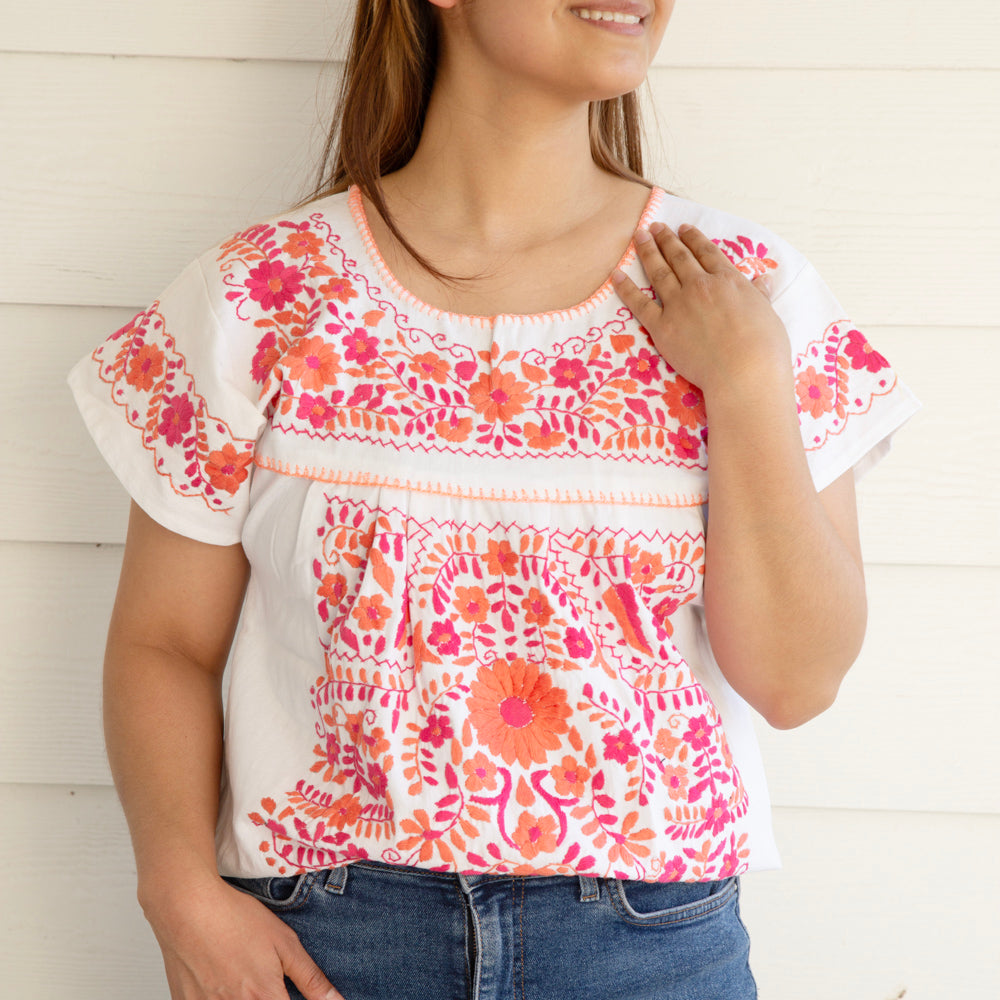 Chilac Embroidered Mexican Blouse