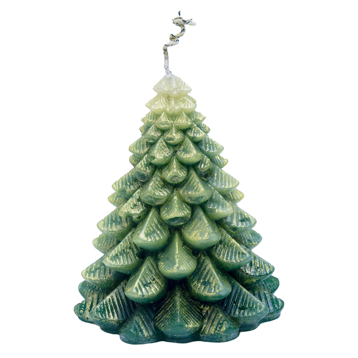 Christmas Tree Beeswax Candle with Wooden Base