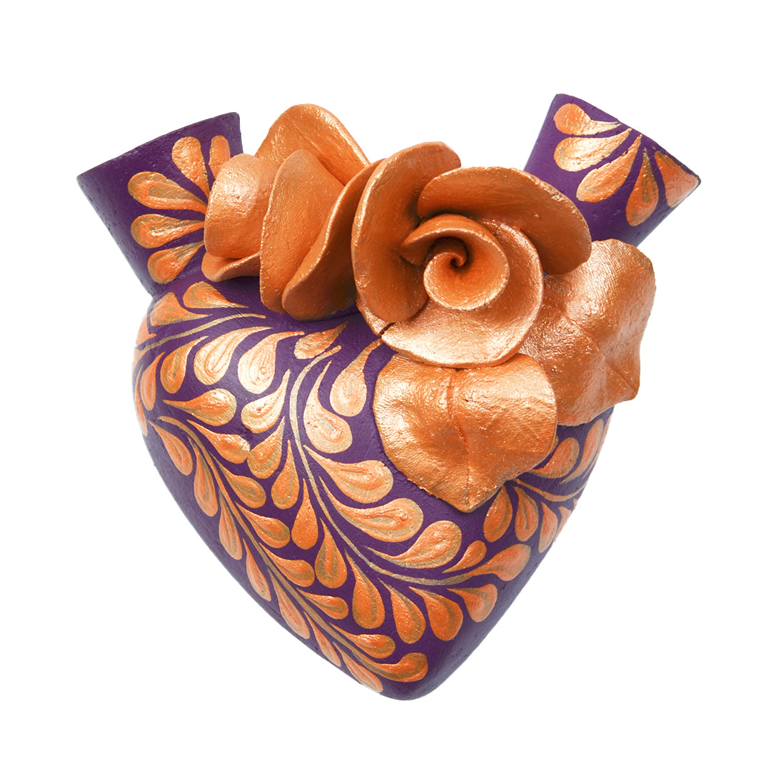 La Flor - Mexican Hand-Painted Hearts
