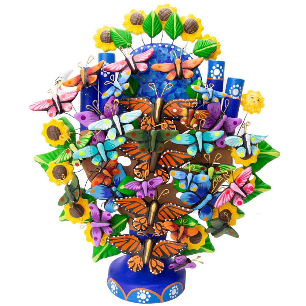 Mexican Tree of Life 1' Clay Sculpture