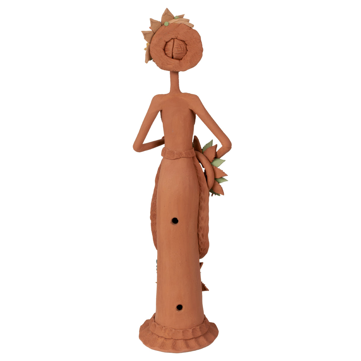 Tall Catrina en Natural From Capula Clay Sculpture