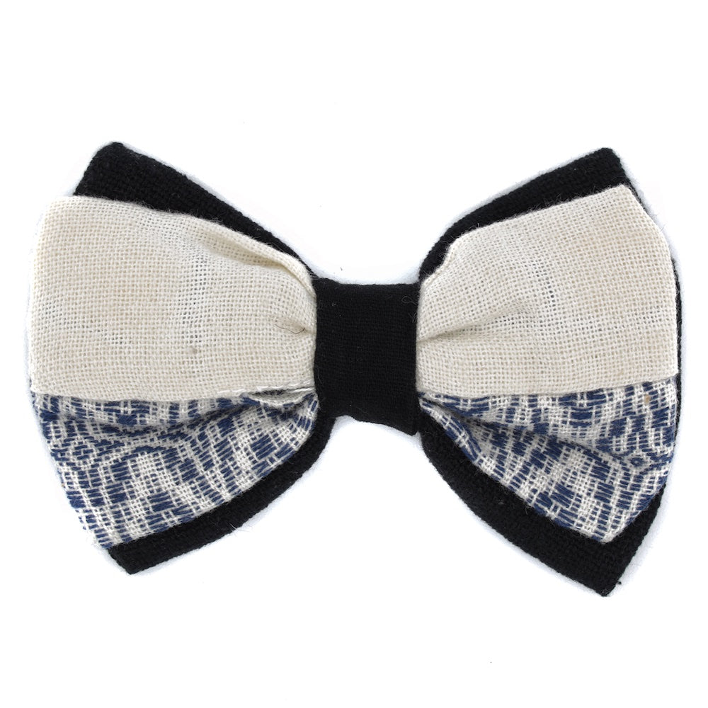 Artisanal Clip-on Fabric Bow Tie
