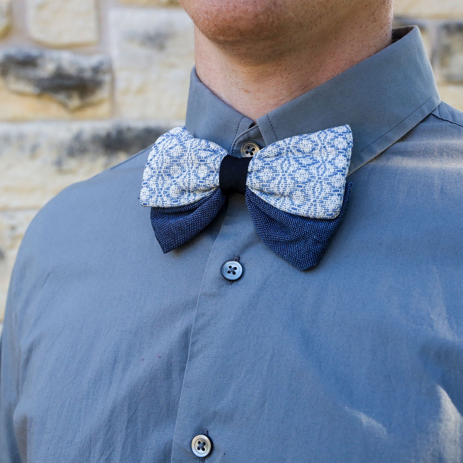 Artisanal Clip-on Fabric Bow Tie