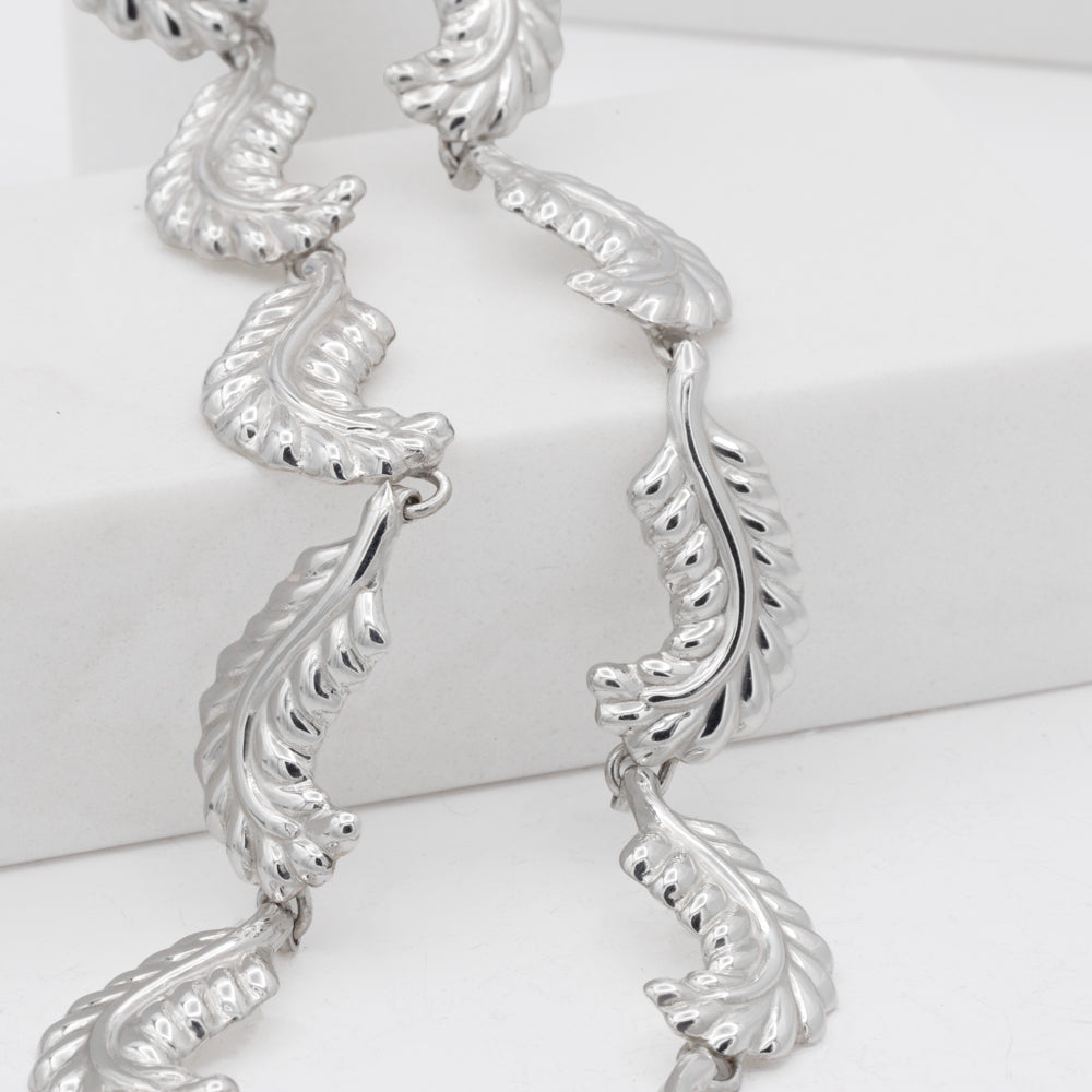 Sterling Silver Dancing Leaves Necklace