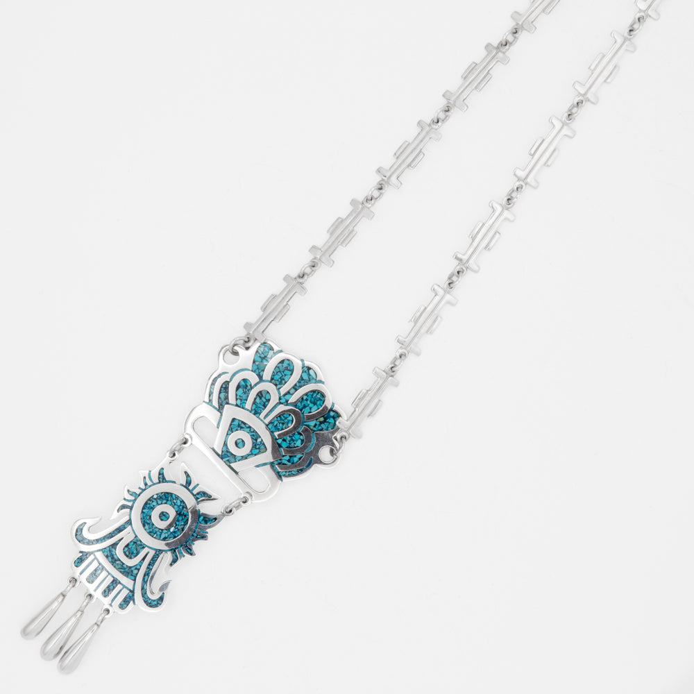 Sterling Silver Sky's Teardrops Faux Turquoise Necklace