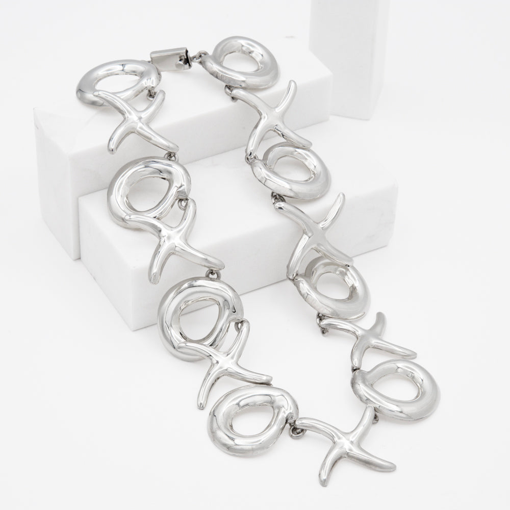 Sterling Silver XOXO Necklace