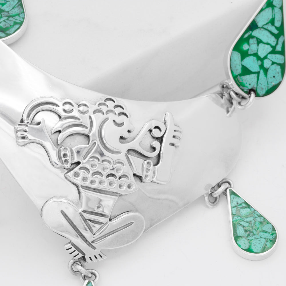 Sterling Silver Malachite Whispers Necklace