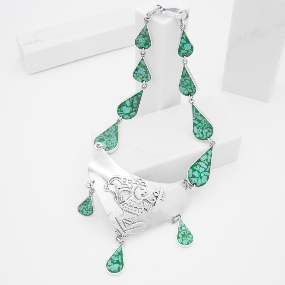 Sterling Silver Malachite Whispers Necklace