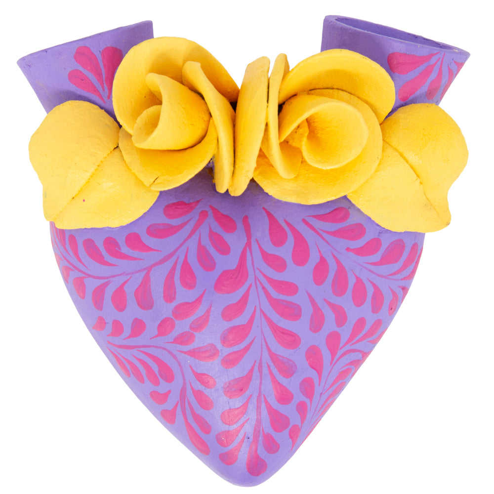 La Flor - Mexican Hand-Painted Hearts