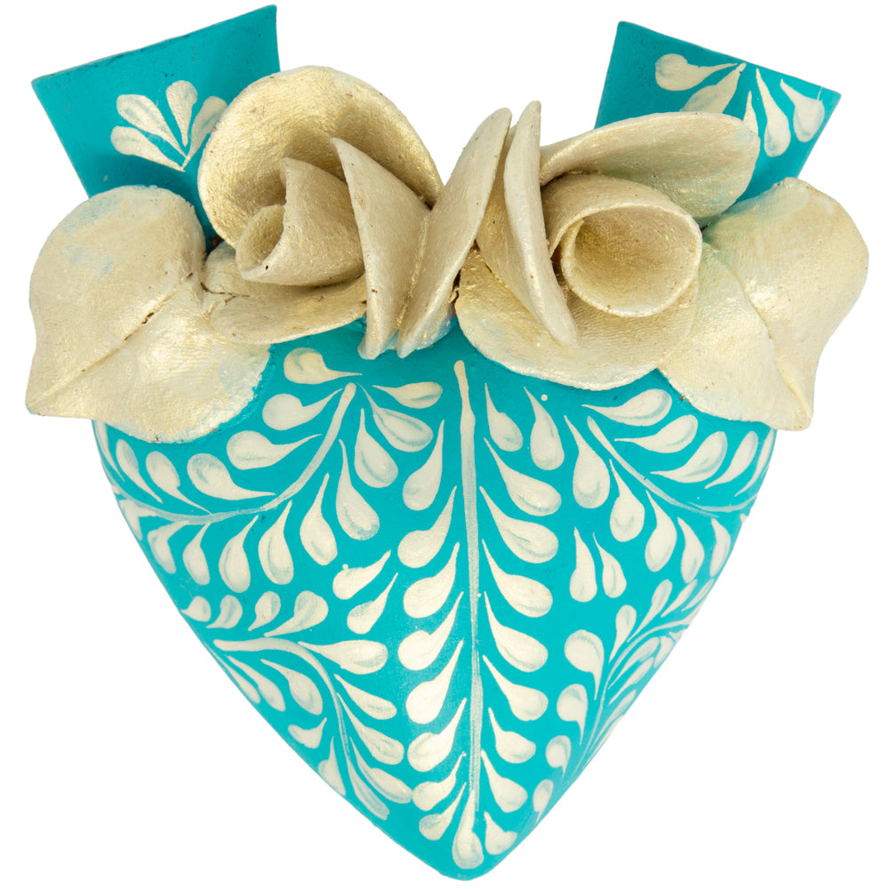 La Flor - Mexican Hand-Painted Hearts