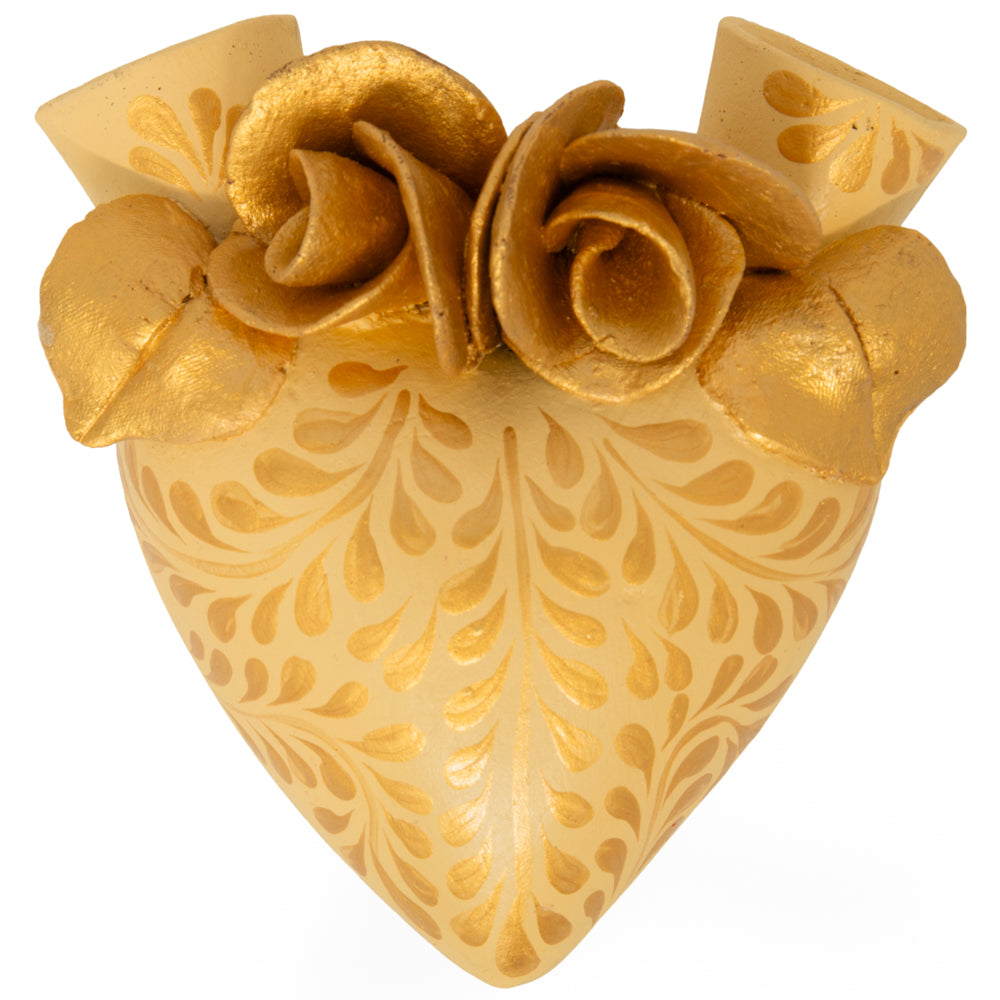 La Flor - Mexican Hand-Painted Hearts