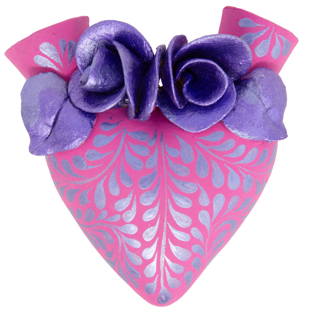 La Flor - Mexican Hand-Painted Hearts