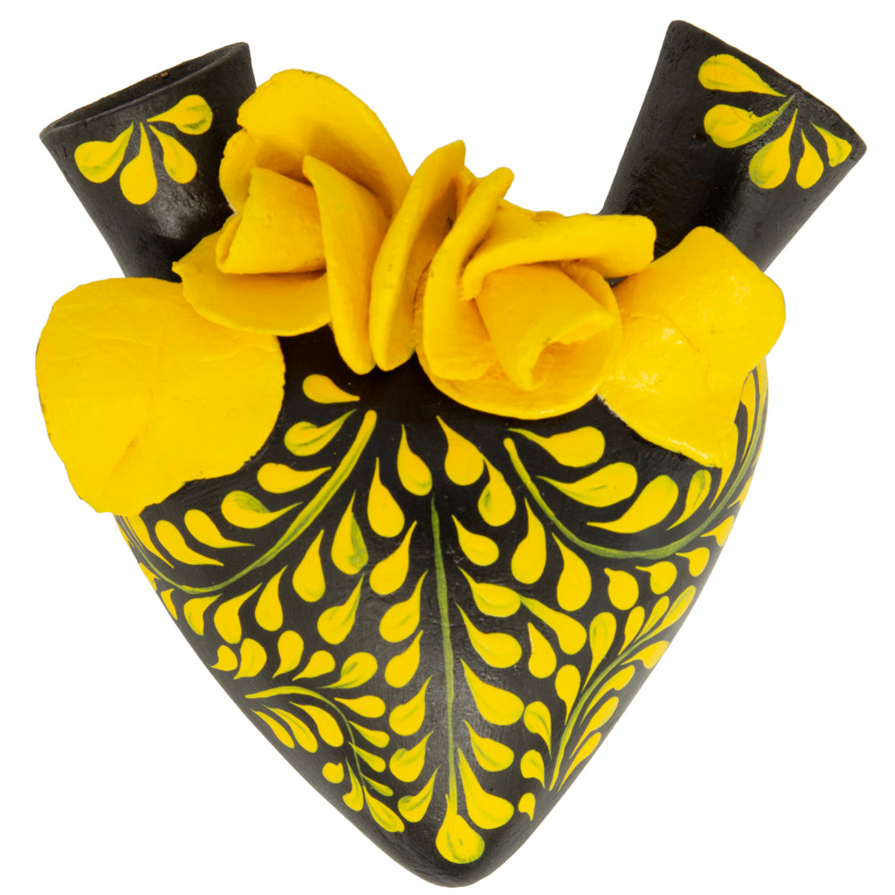 La Flor - Mexican Hand-Painted Hearts