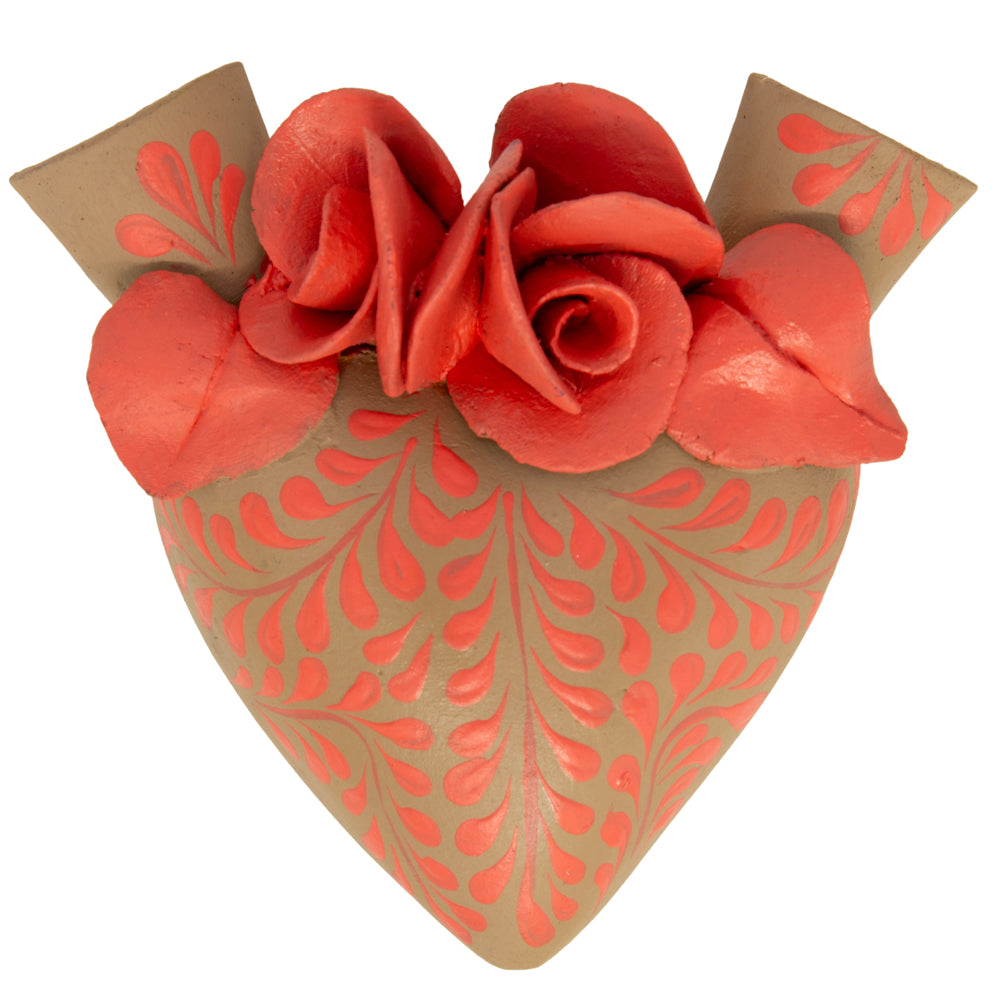 La Flor - Mexican Hand-Painted Hearts