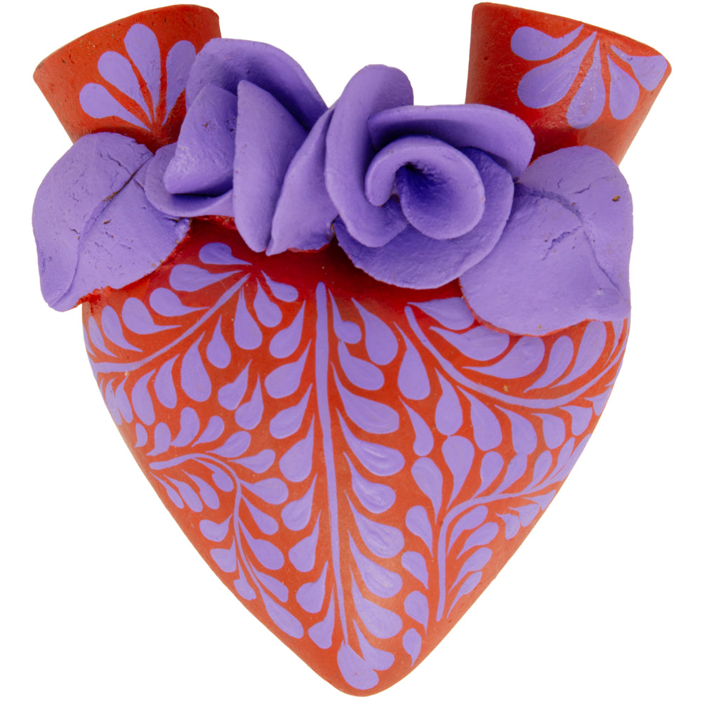 La Flor - Mexican Hand-Painted Hearts