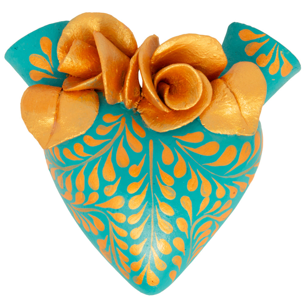La Flor - Mexican Hand-Painted Hearts