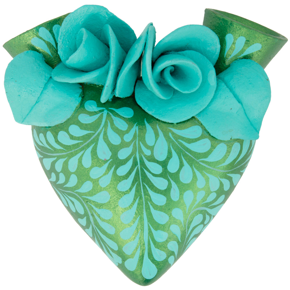 La Flor - Mexican Hand-Painted Hearts