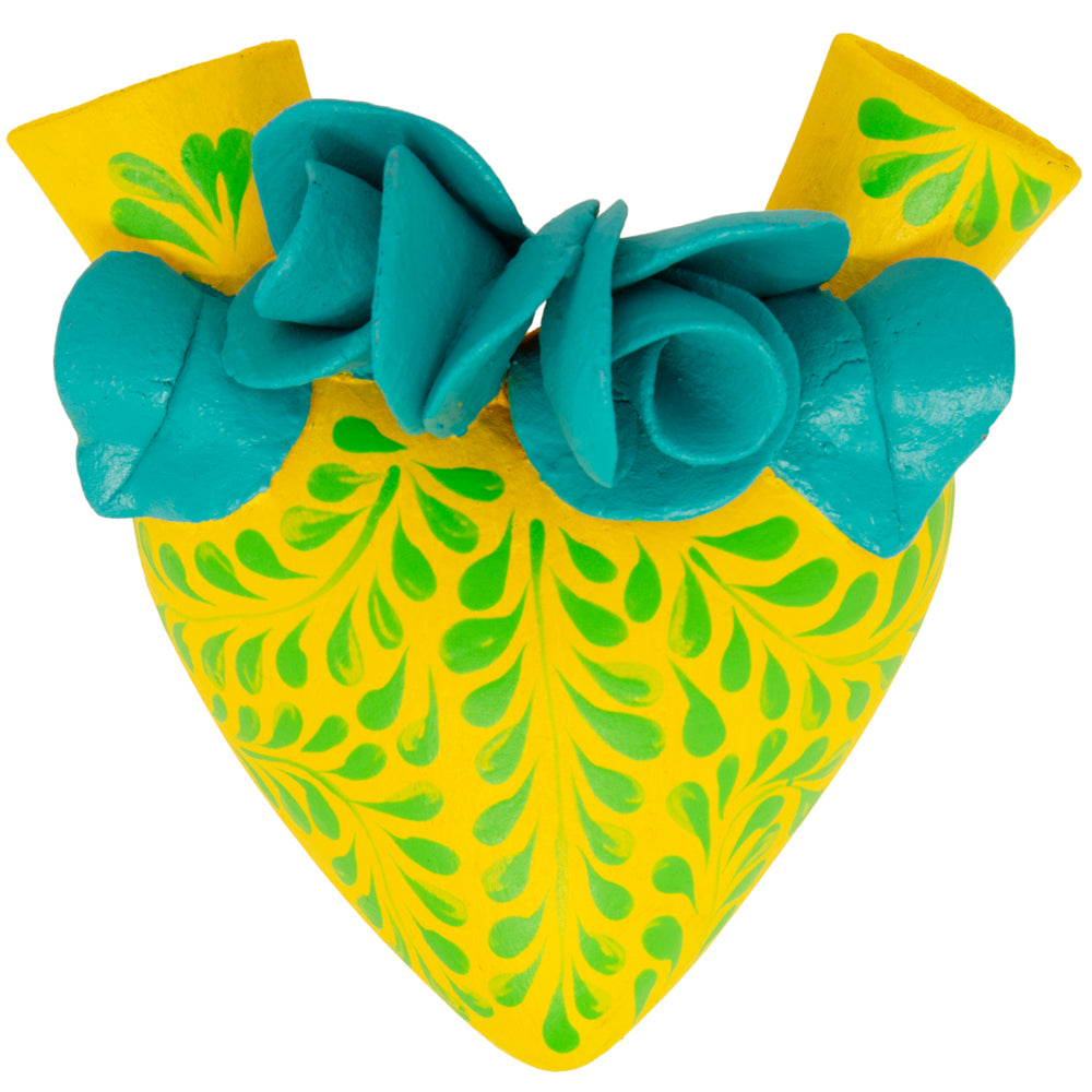 La Flor - Mexican Hand-Painted Hearts