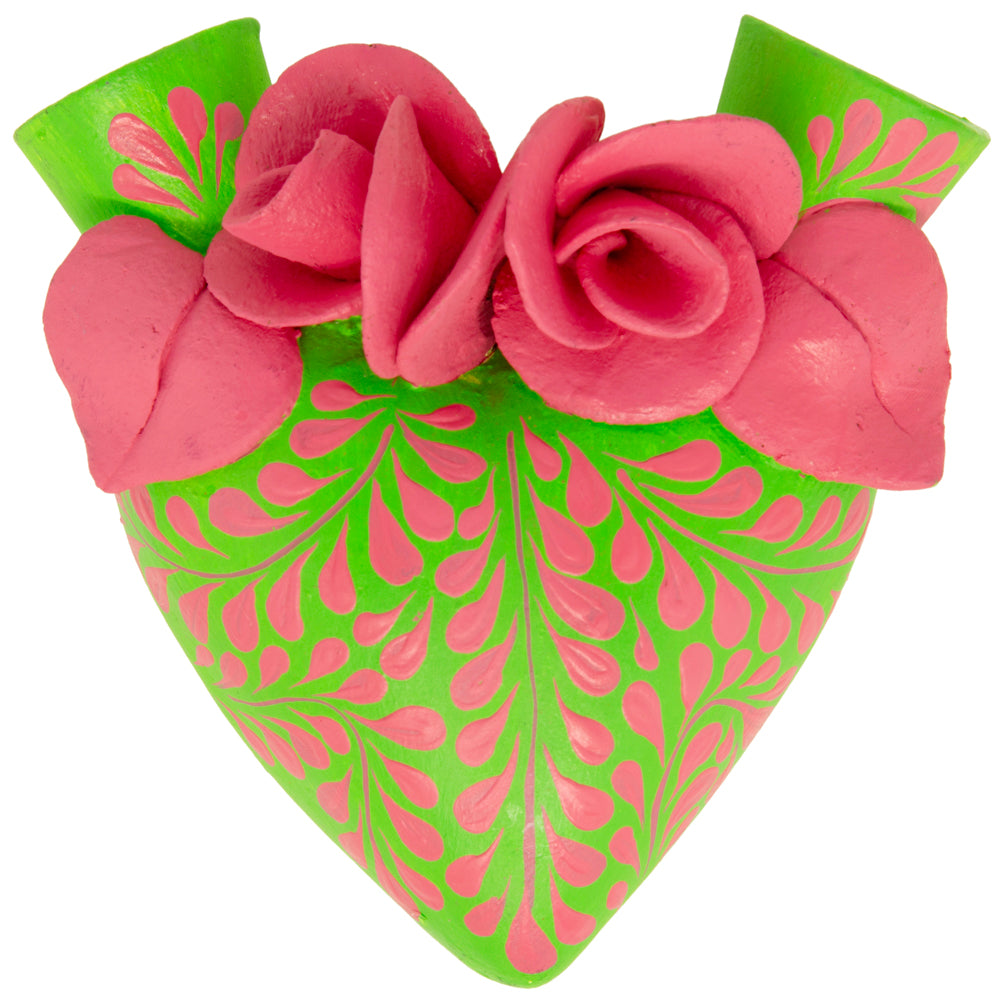 La Flor - Mexican Hand-Painted Hearts