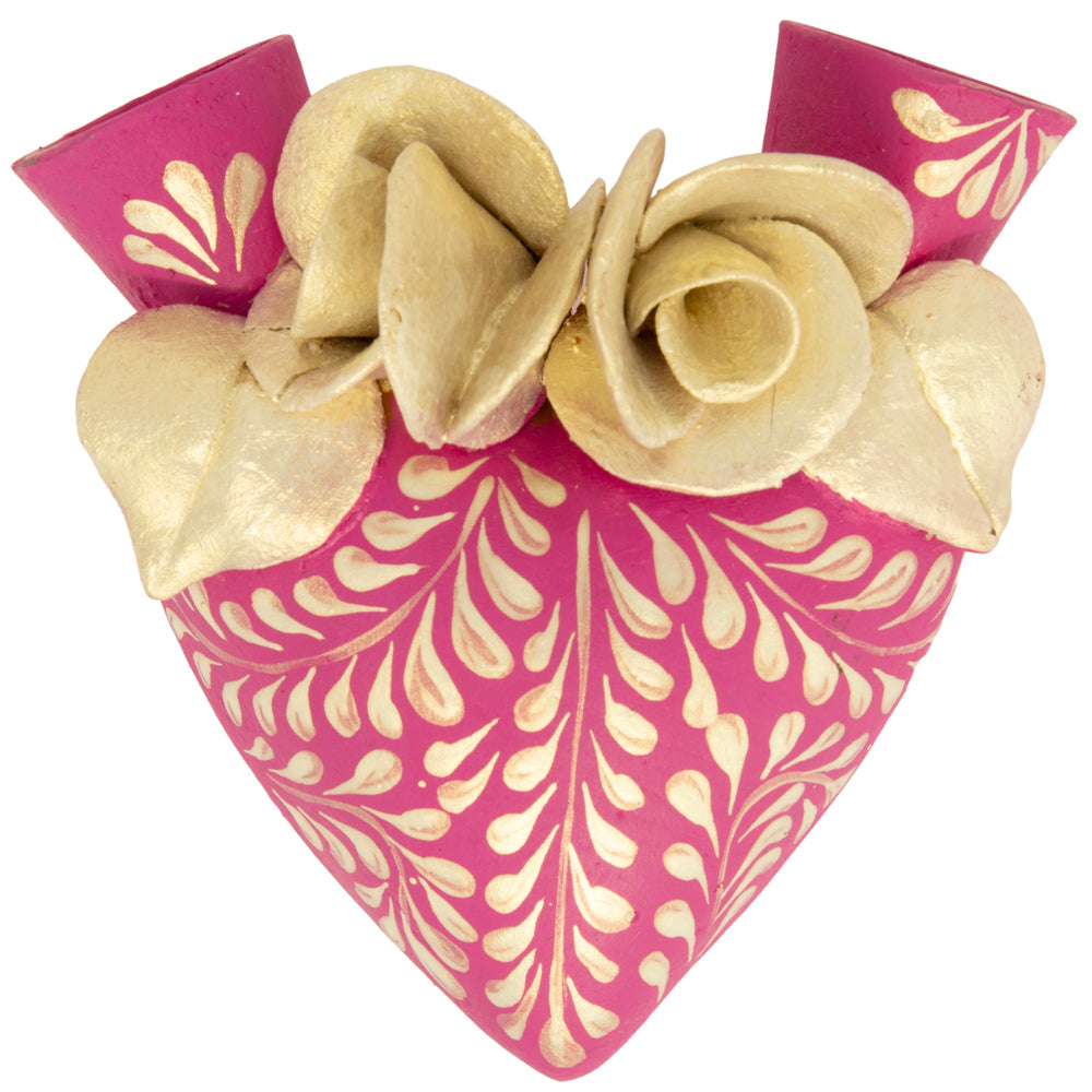 La Flor - Mexican Hand-Painted Hearts