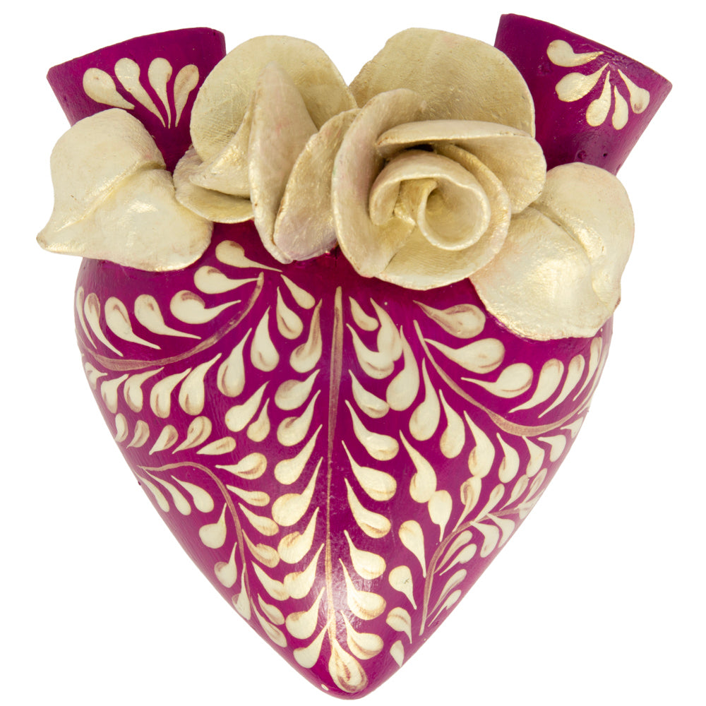 La Flor - Mexican Hand-Painted Hearts