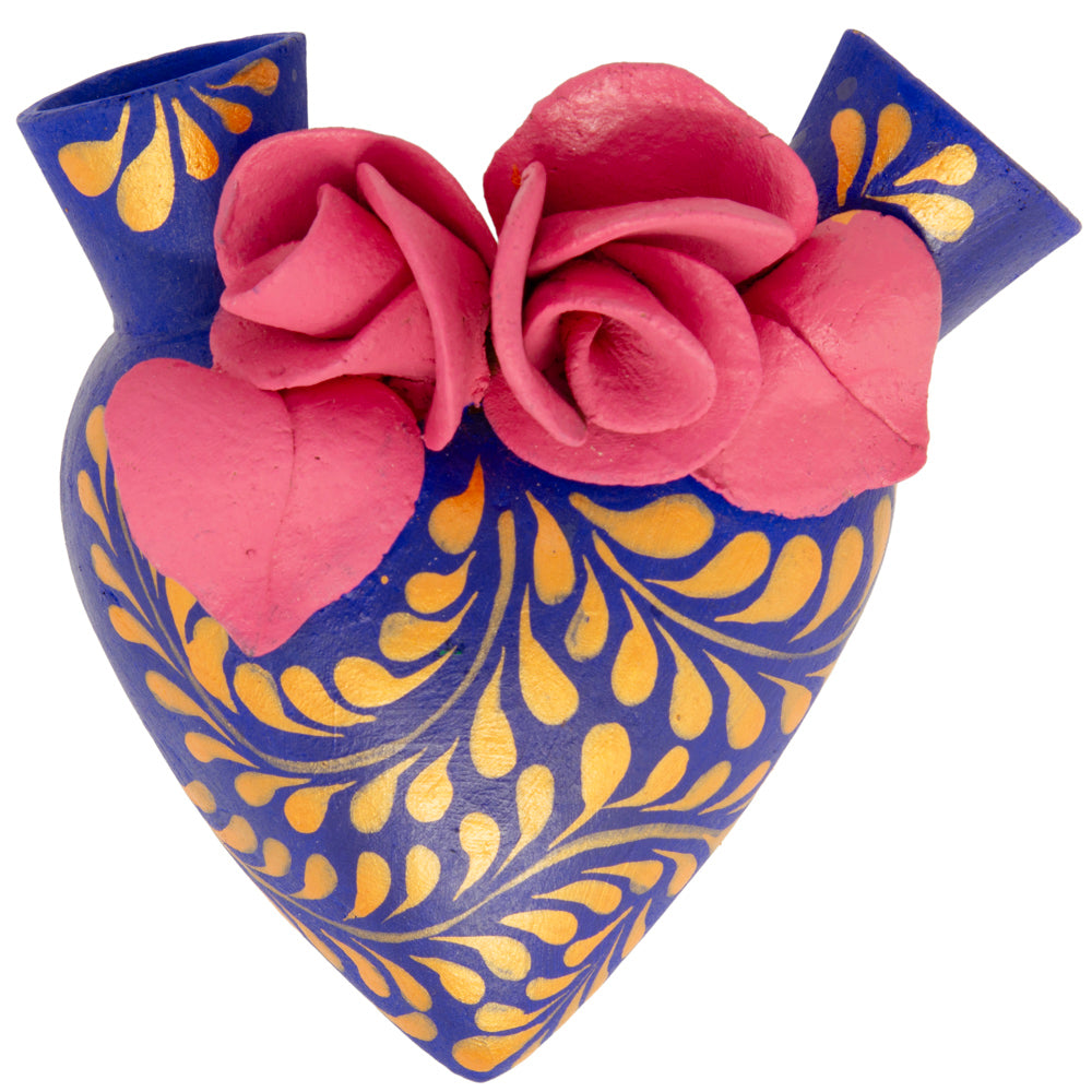 La Flor - Mexican Hand-Painted Hearts