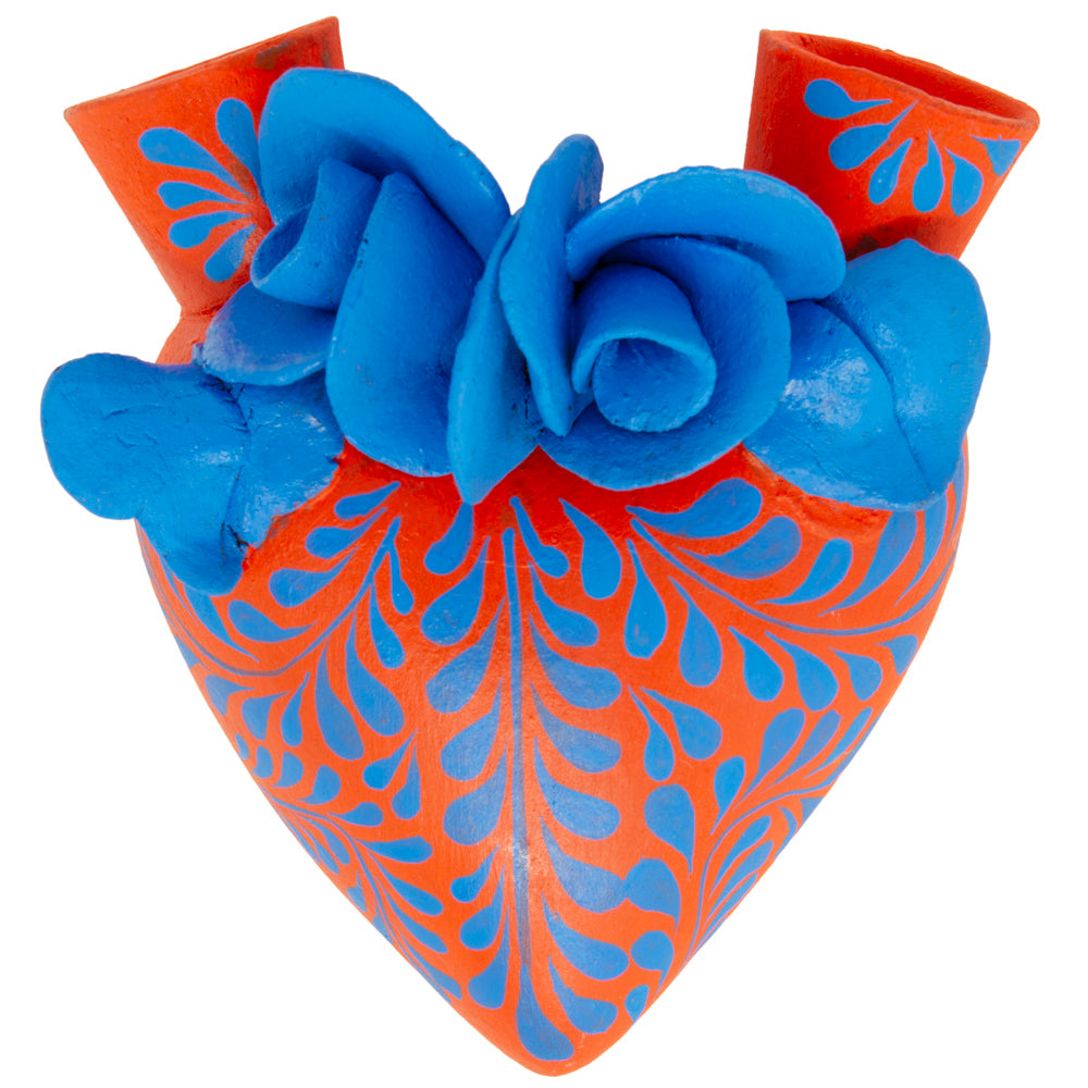 La Flor - Mexican Hand-Painted Hearts