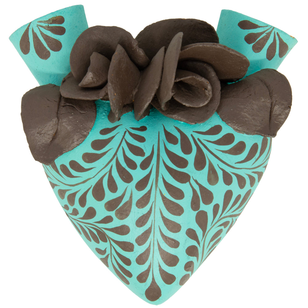 La Flor - Mexican Hand-Painted Hearts