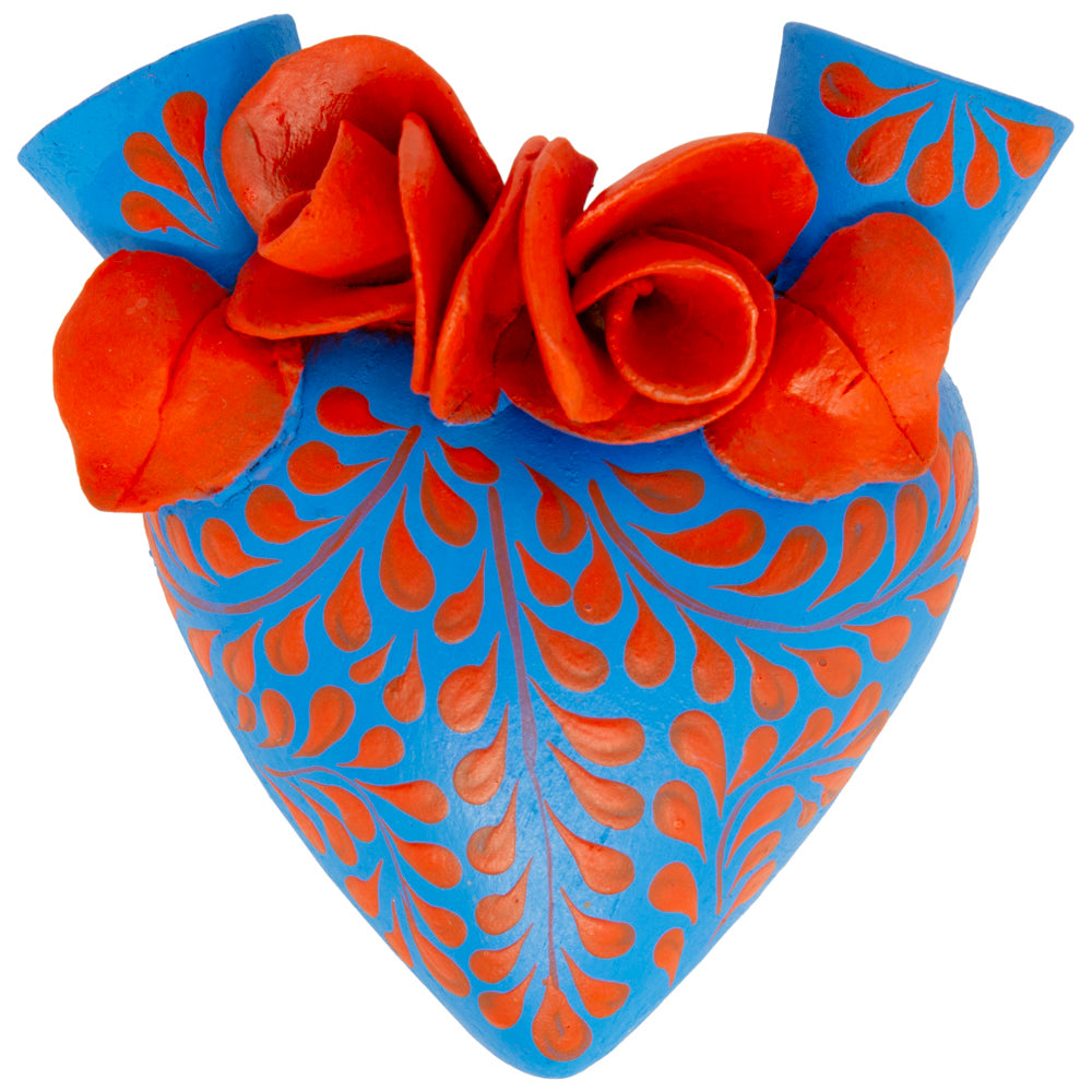 La Flor - Mexican Hand-Painted Hearts