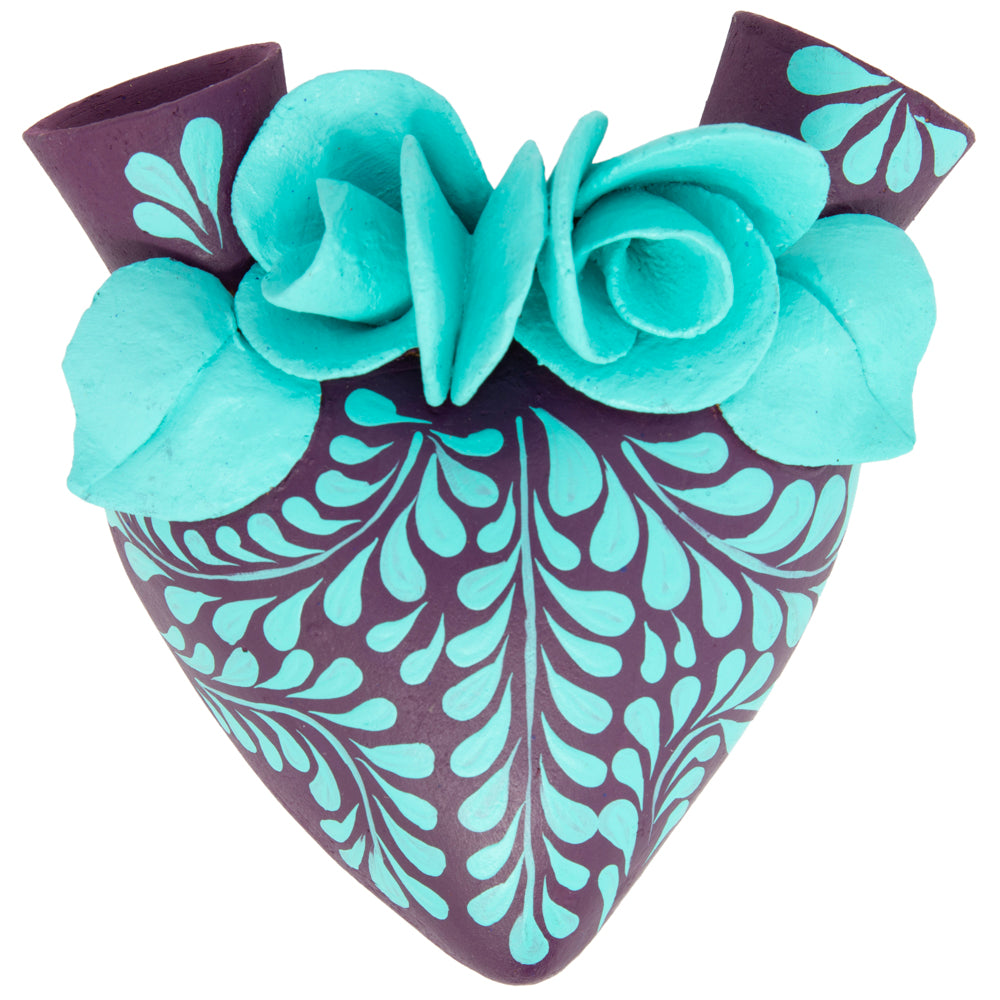 La Flor - Mexican Hand-Painted Hearts