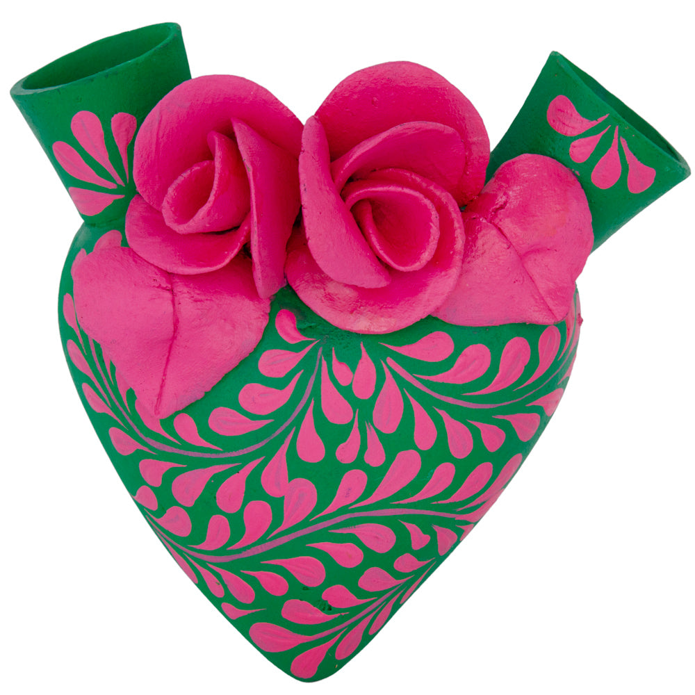 La Flor - Mexican Hand-Painted Hearts