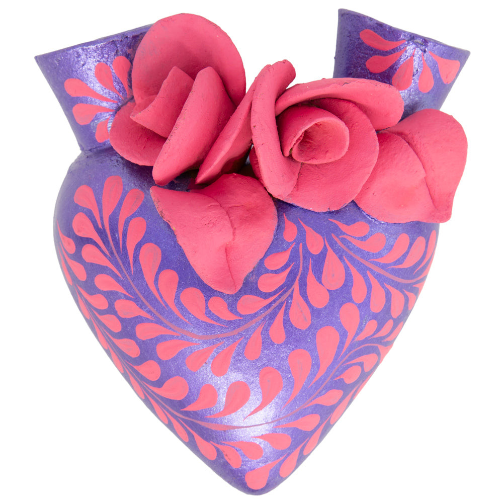 La Flor - Mexican Hand-Painted Hearts