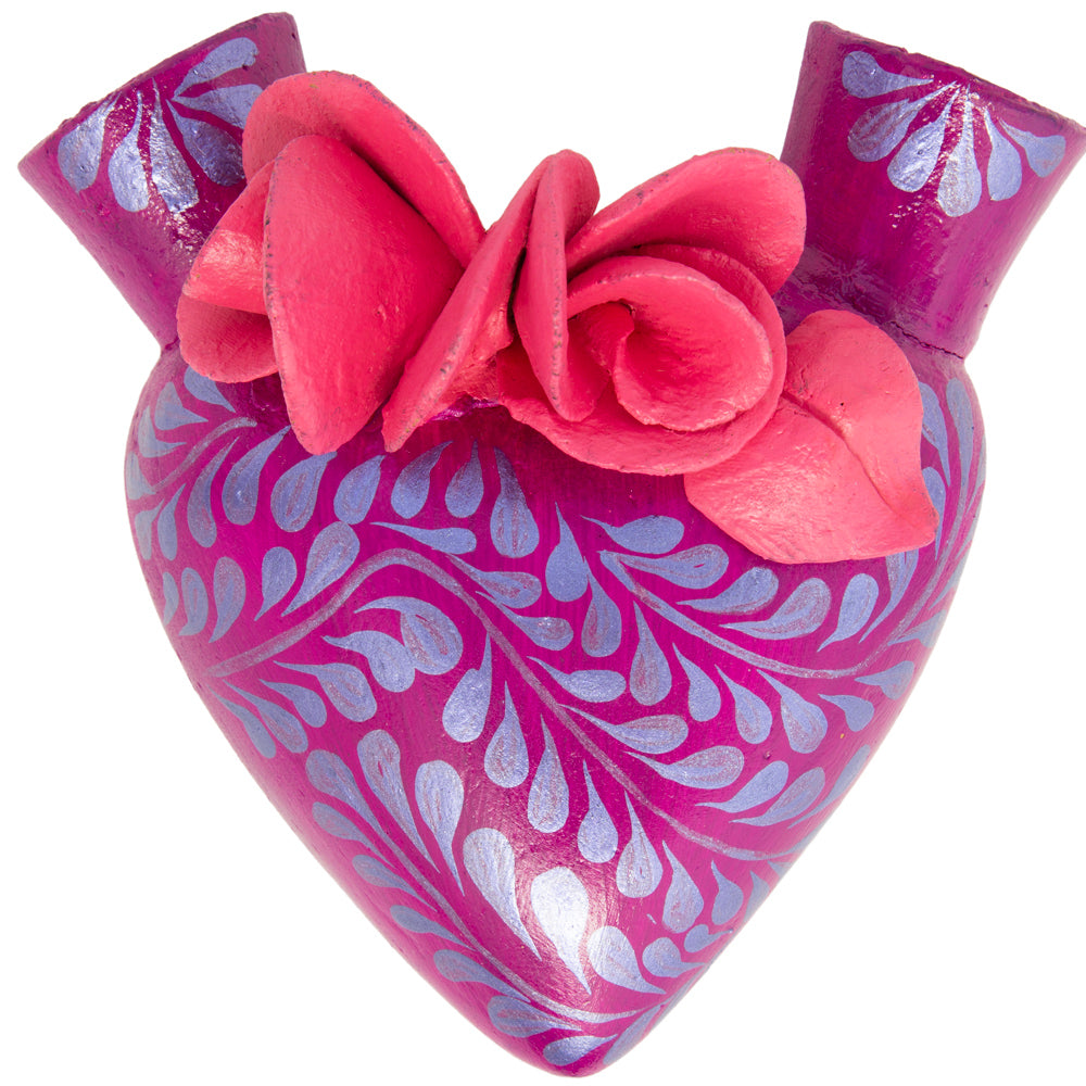 La Flor - Mexican Hand-Painted Hearts