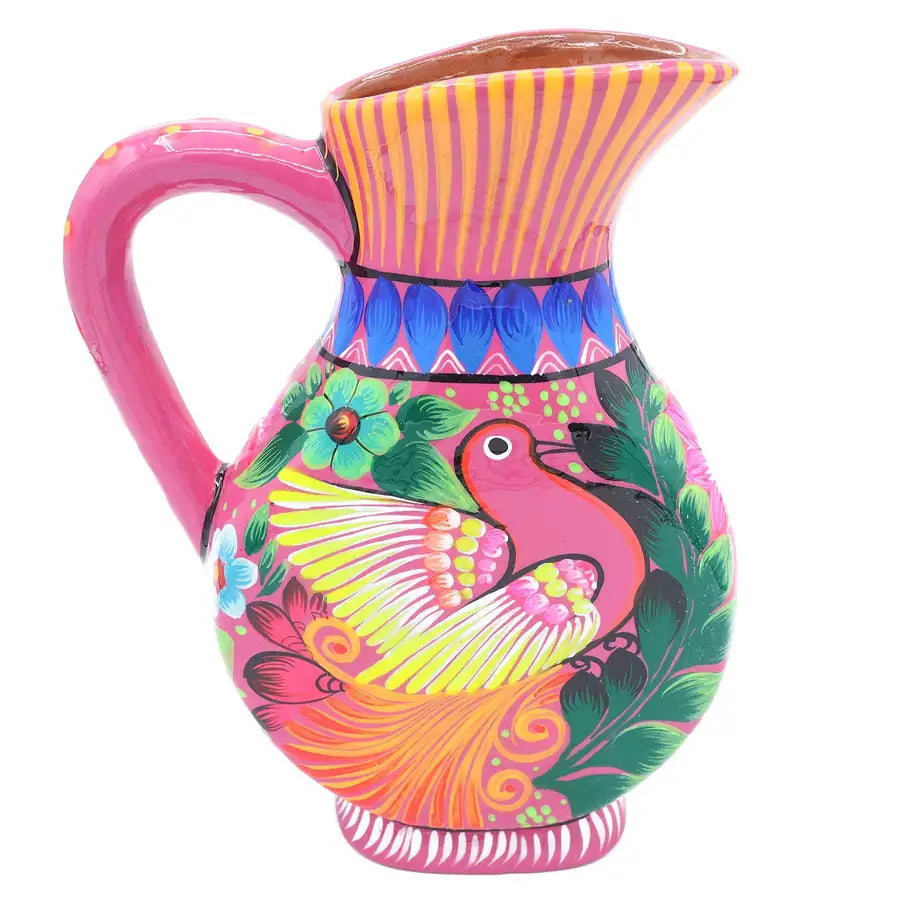 Hand-Painted Xalitla Clay Pitcher