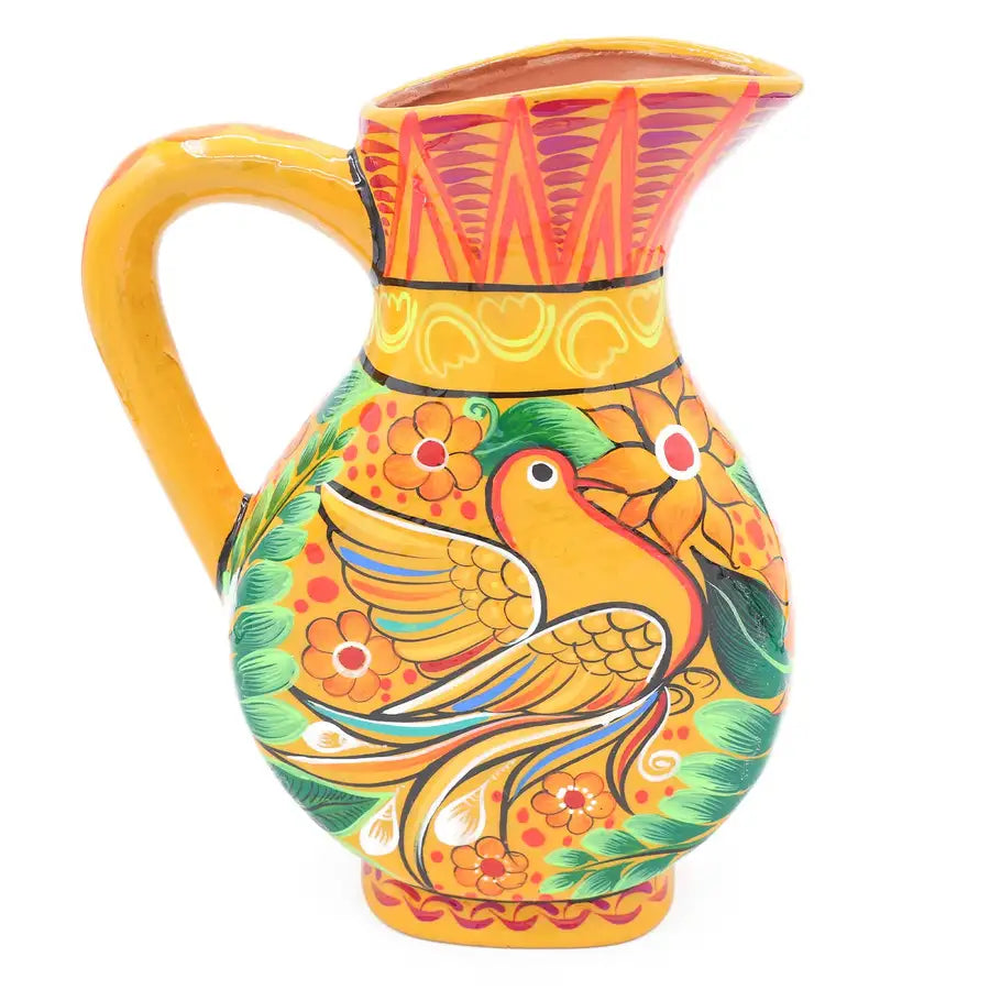 Hand-Painted Xalitla Clay Pitcher