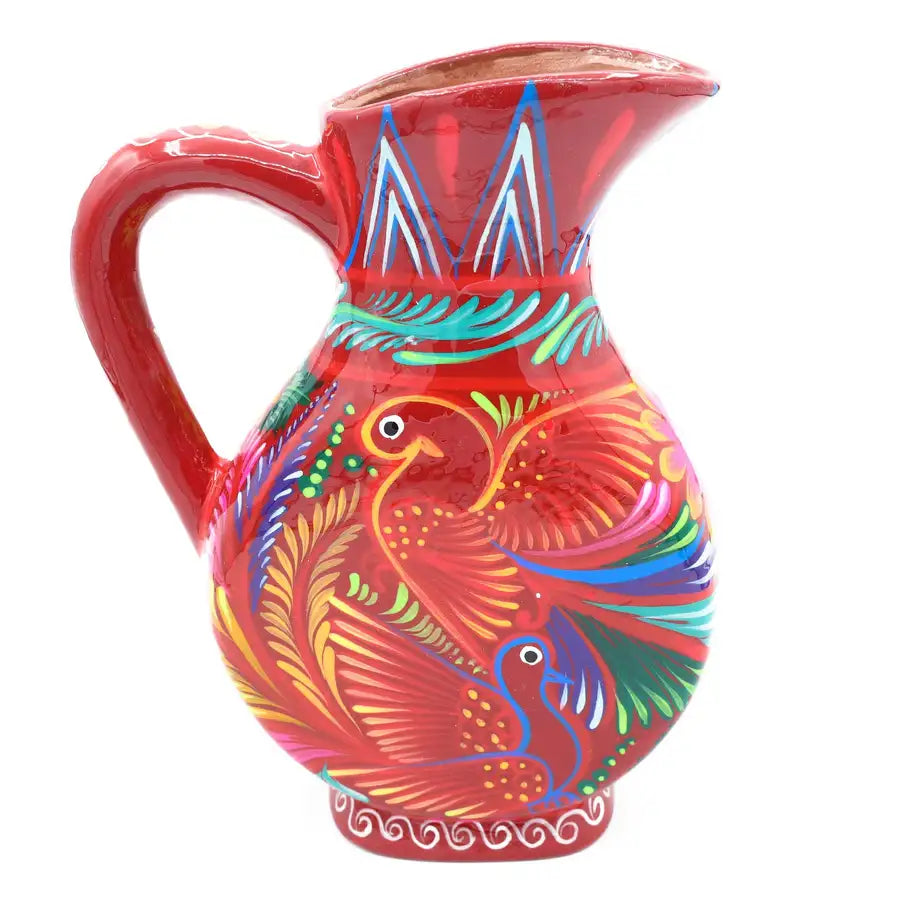 Hand-Painted Xalitla Clay Pitcher