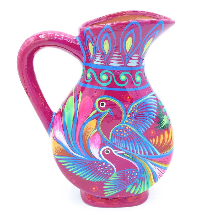 Hand-Painted Xalitla Clay Pitcher