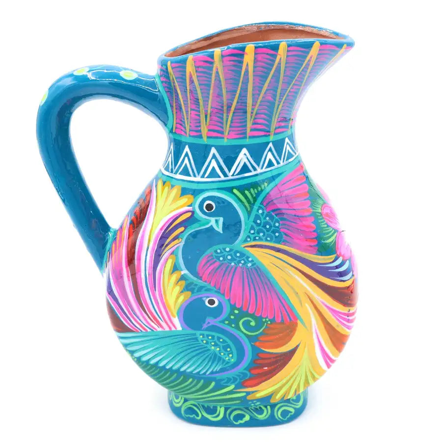 Hand-Painted Xalitla Clay Pitcher