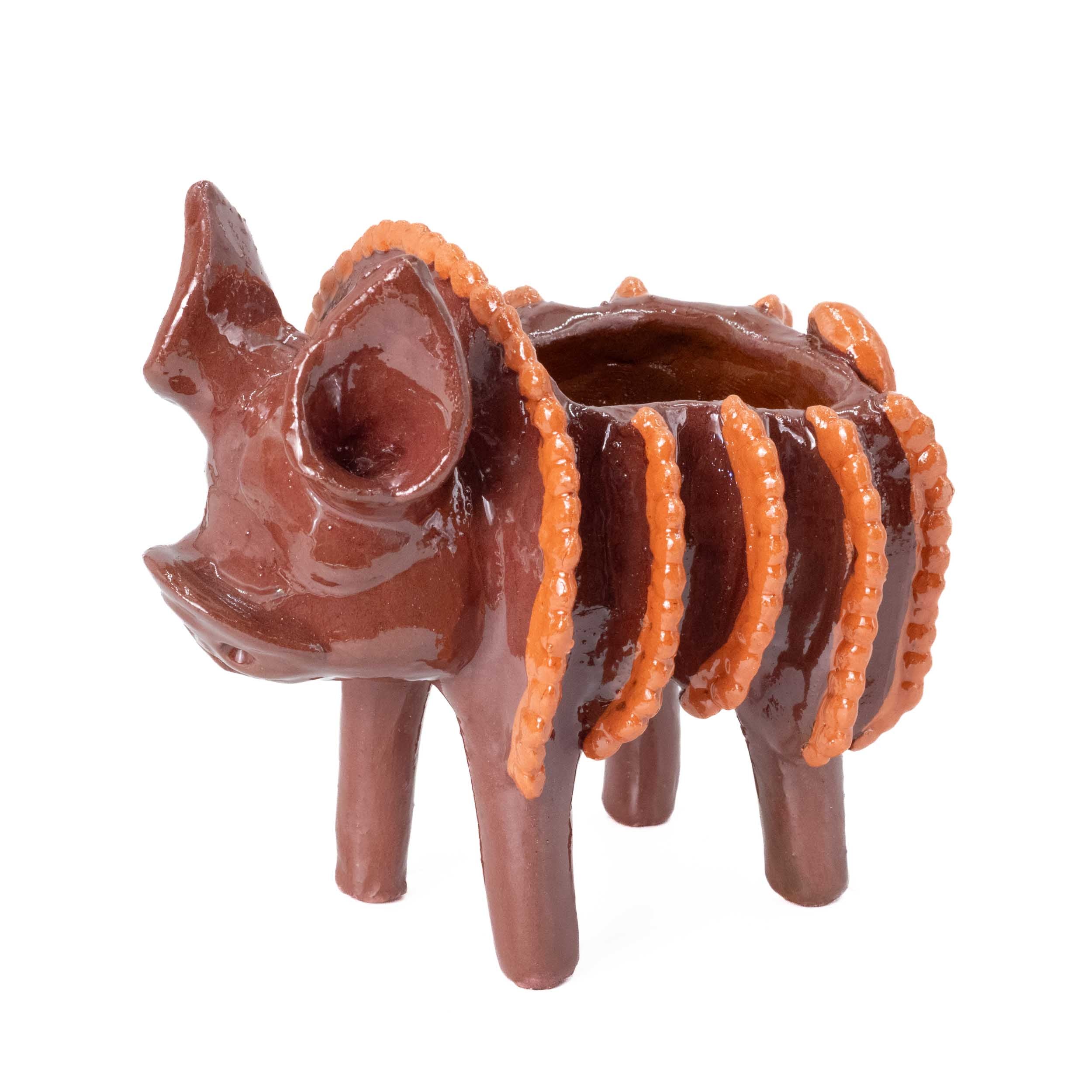 Cochinito Piñalado Decorative Bowl Sculpture