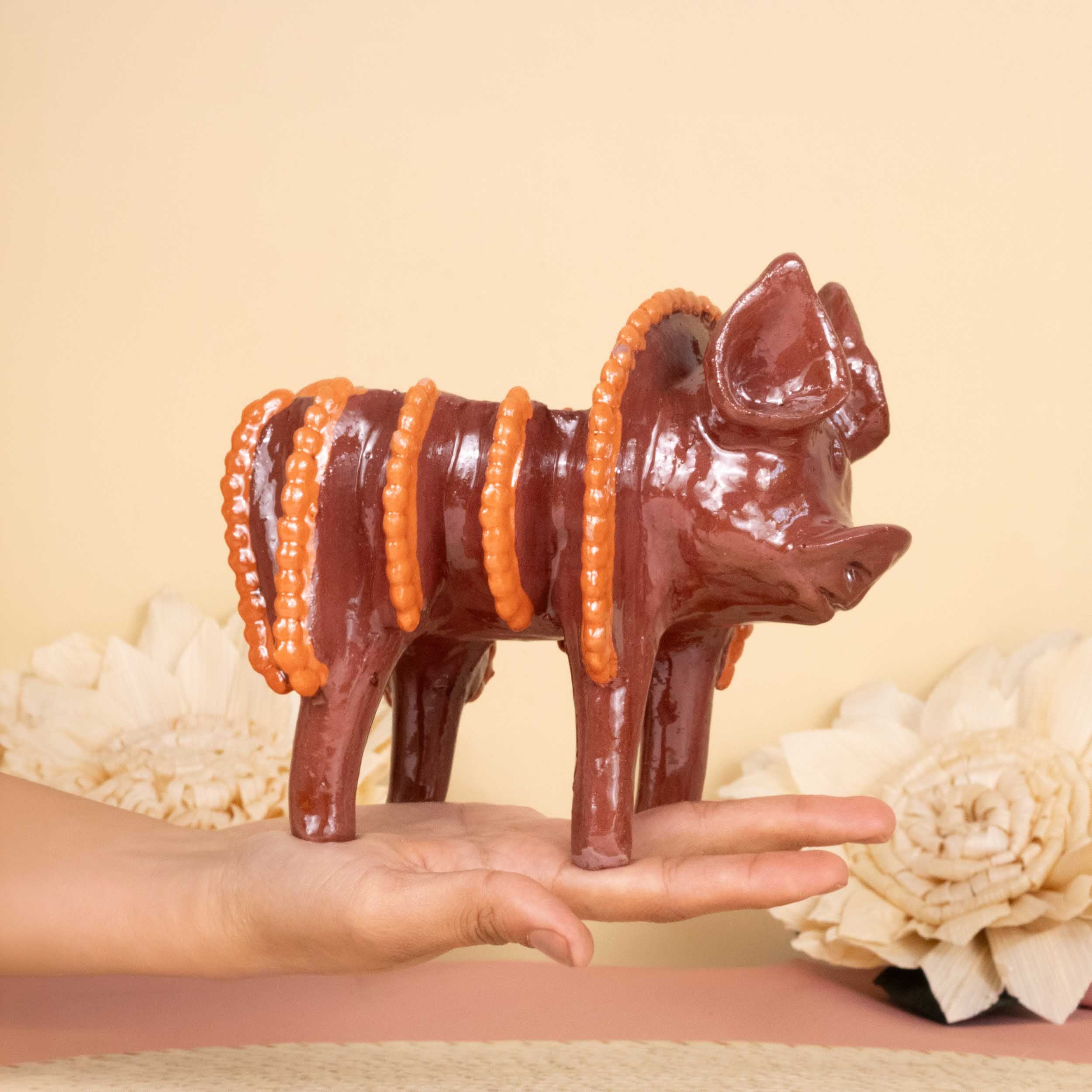 Cochinito Piñalado Decorative Bowl Sculpture
