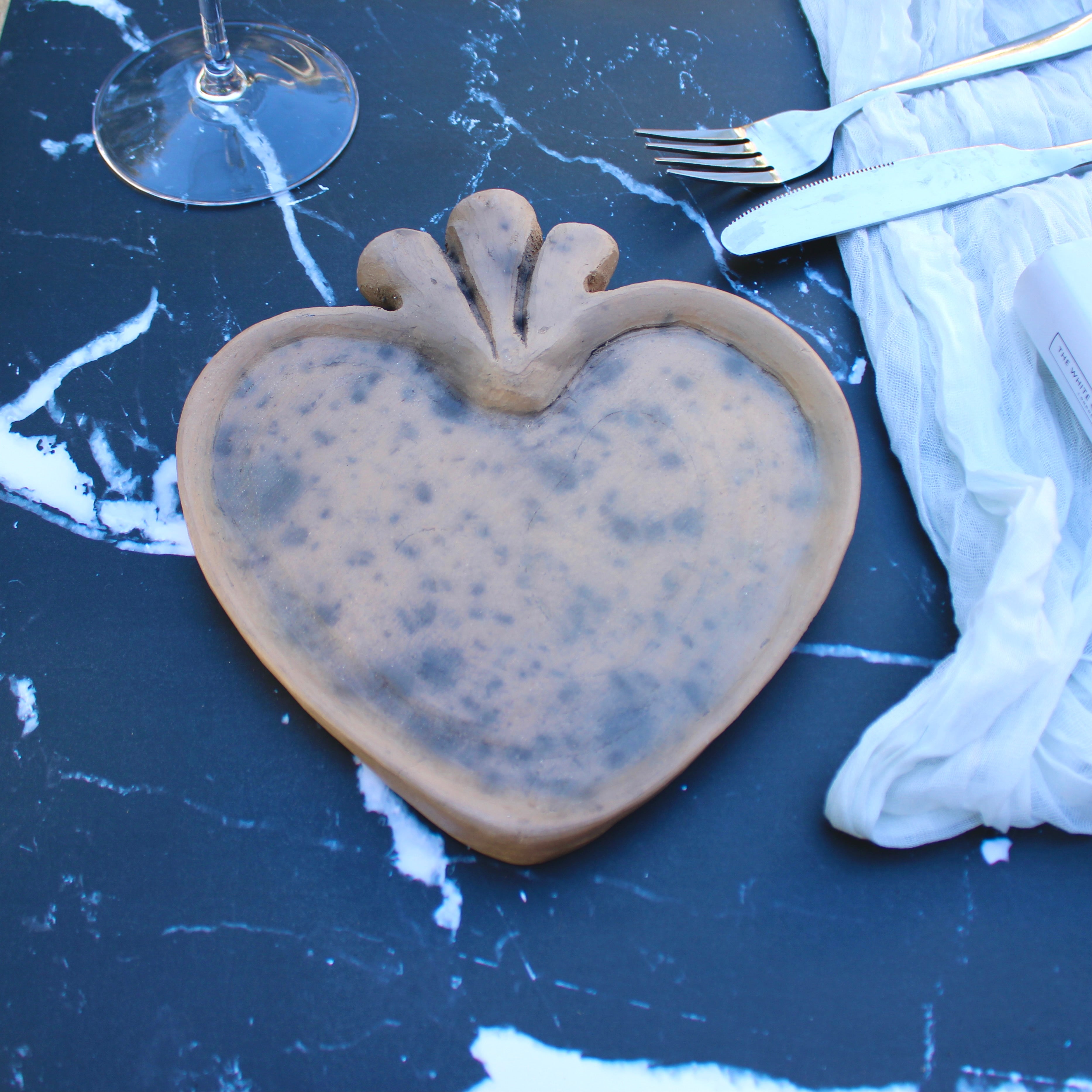 Corazón de Atzompa Clay Heart Serving Plate