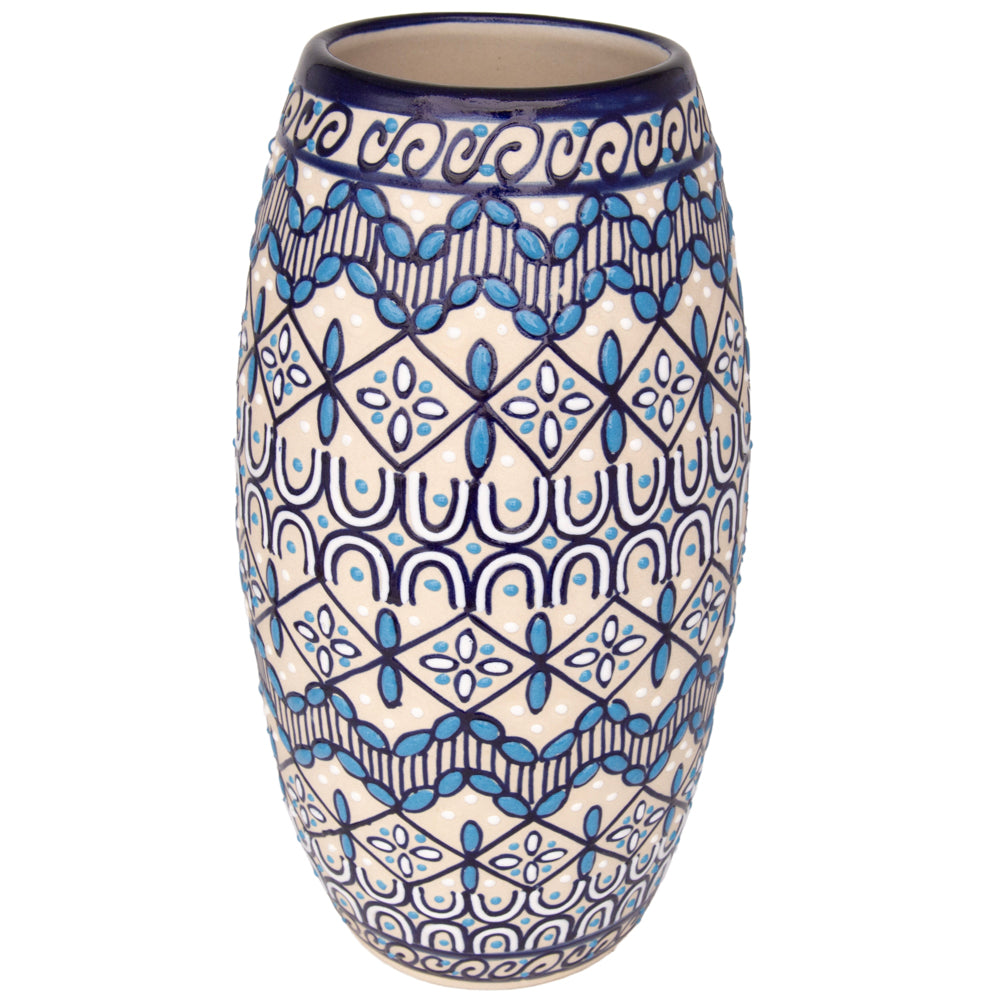 Coyoacán Hand-Painted Cylinder Ceramic Vase