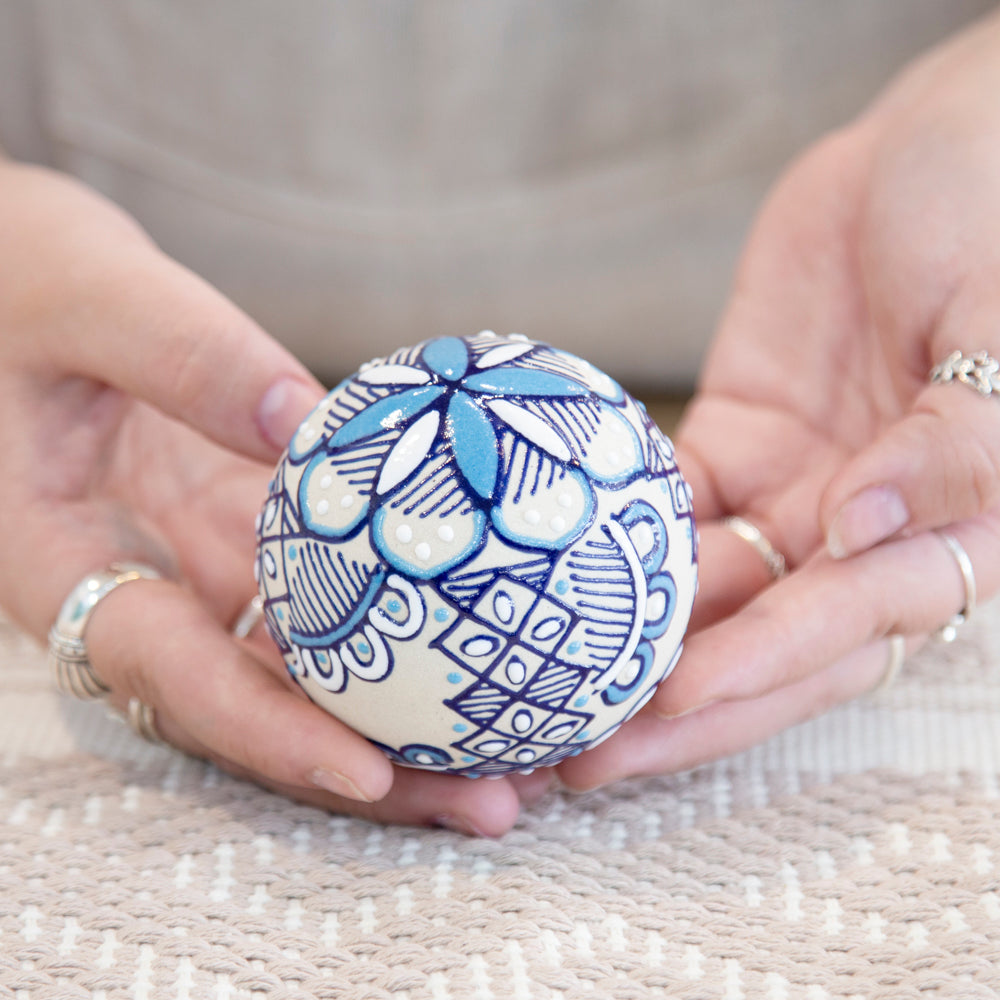 Coyoacán Hand-Painted Paperweight Sphere