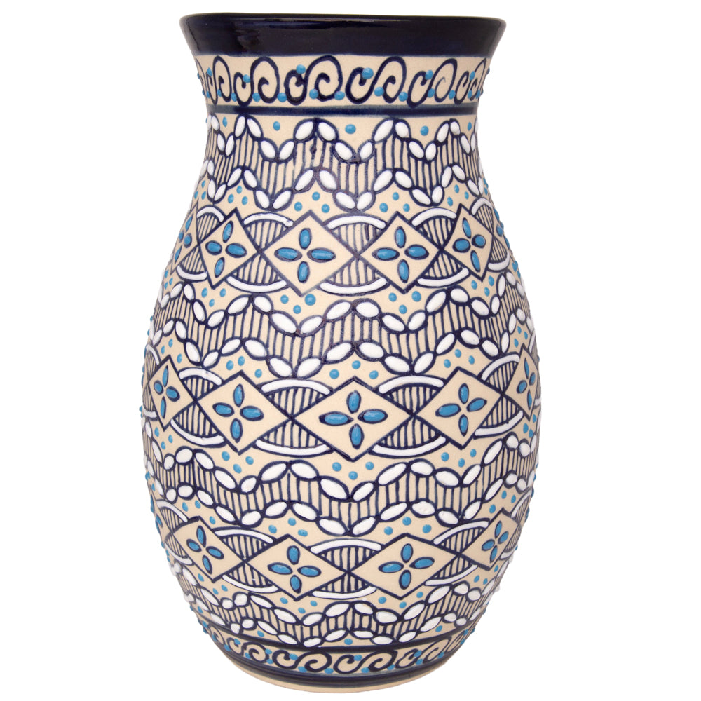 Coyoacán Hand-Painted Wide Opening Ceramic Vase