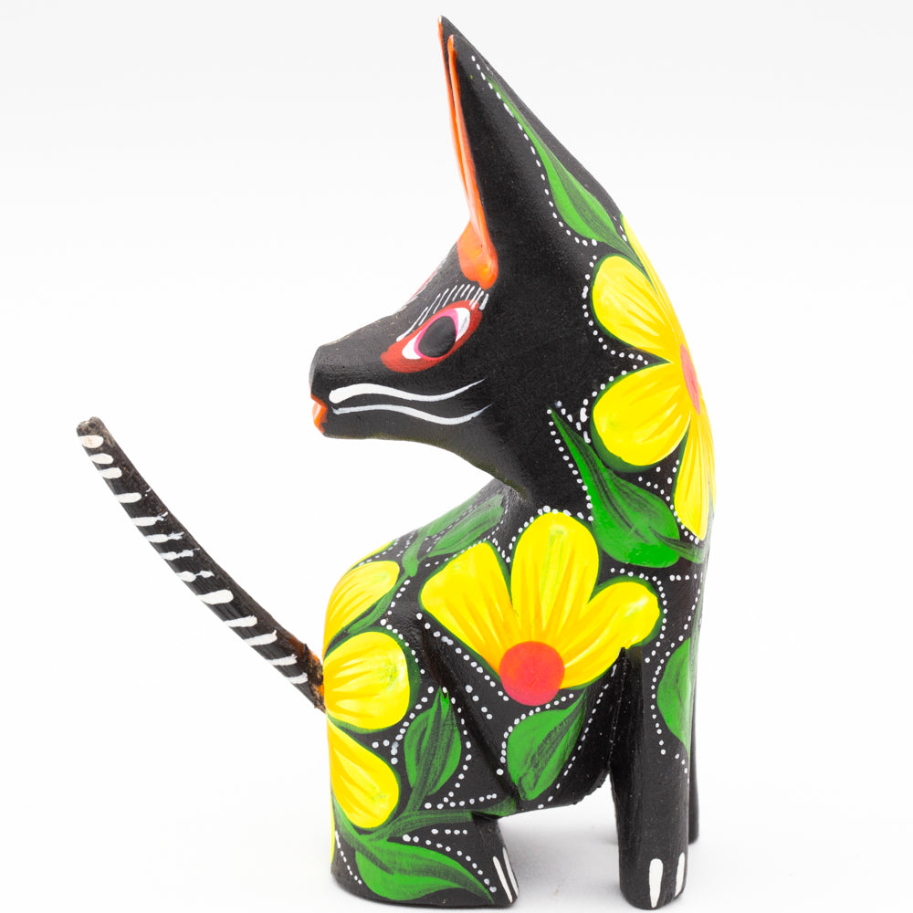 Large Coyote Head Turned Wooden Figurine