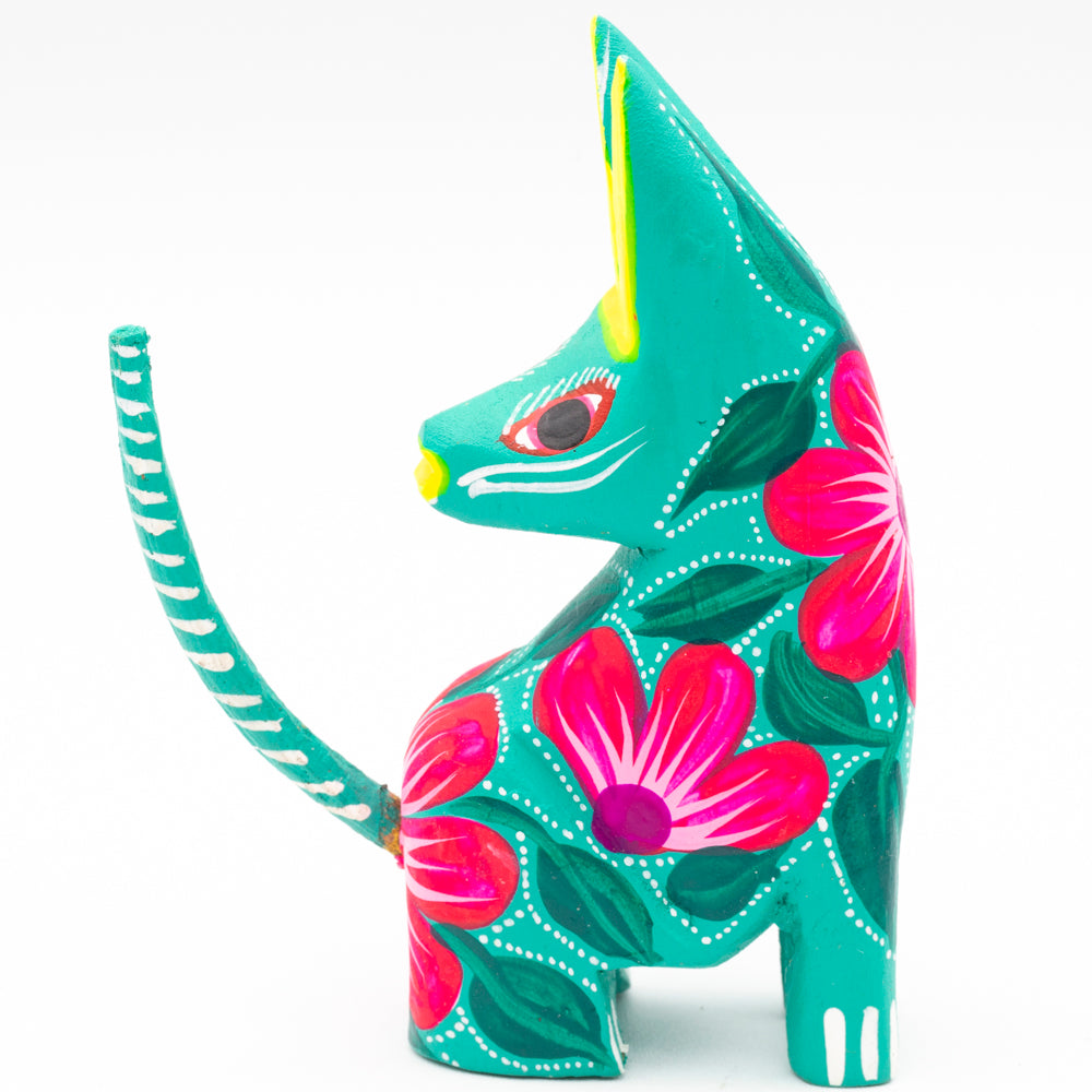 Large Coyote Head Turned Wooden Figurine